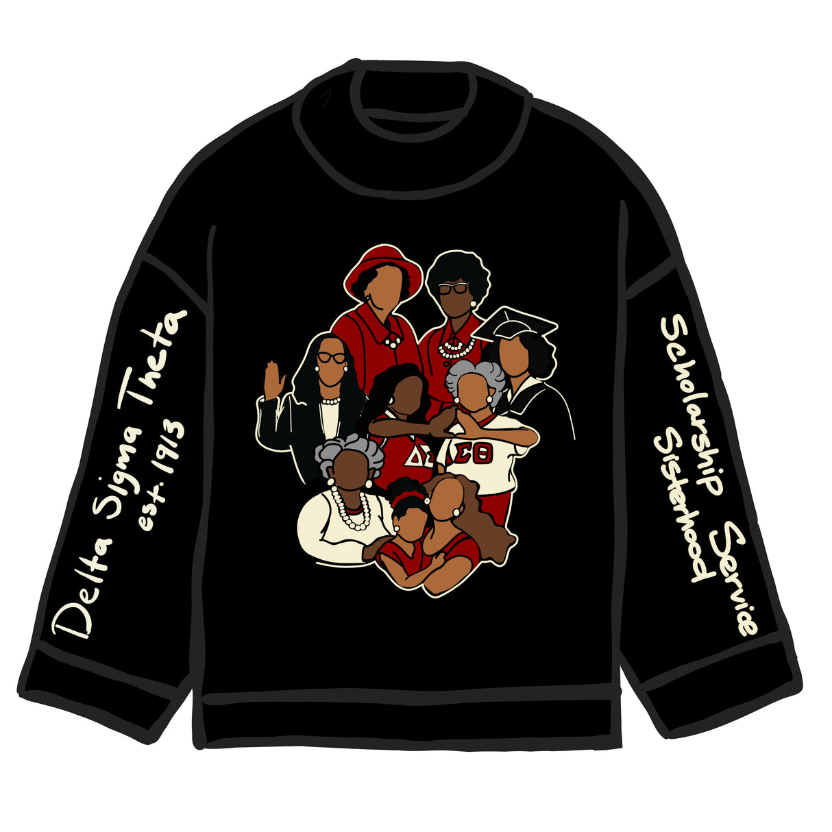Delta Sigma Theta Sweater Black