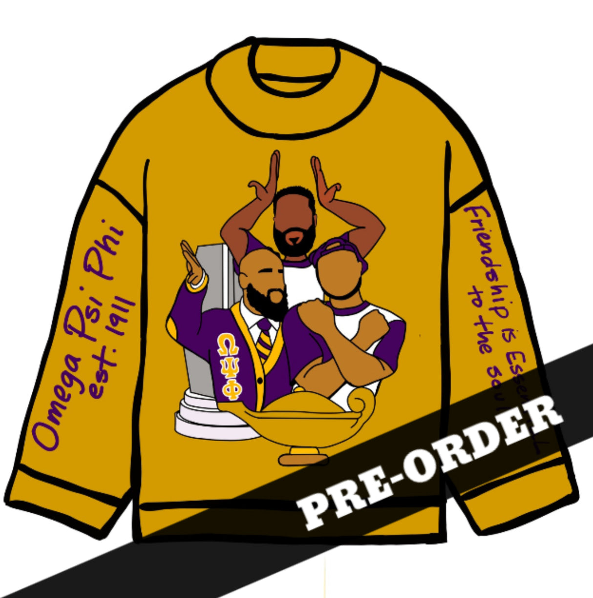 Omega Psi Phi Sweater Gold Edition