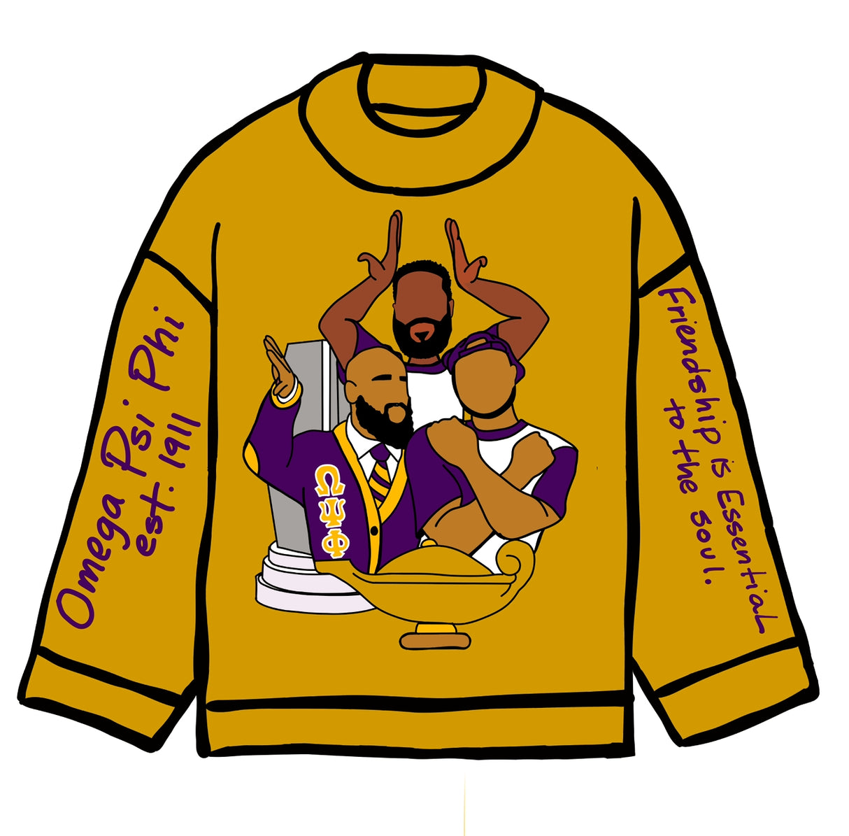 Omega Psi Phi Sweater Gold Edition
