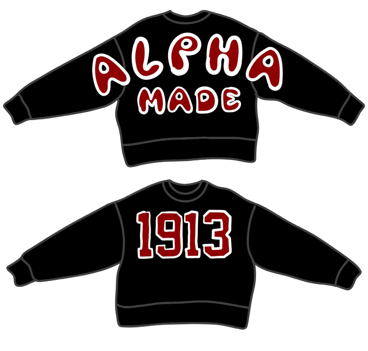 Delta ALPHA MADE Puffy Paint Crewneck