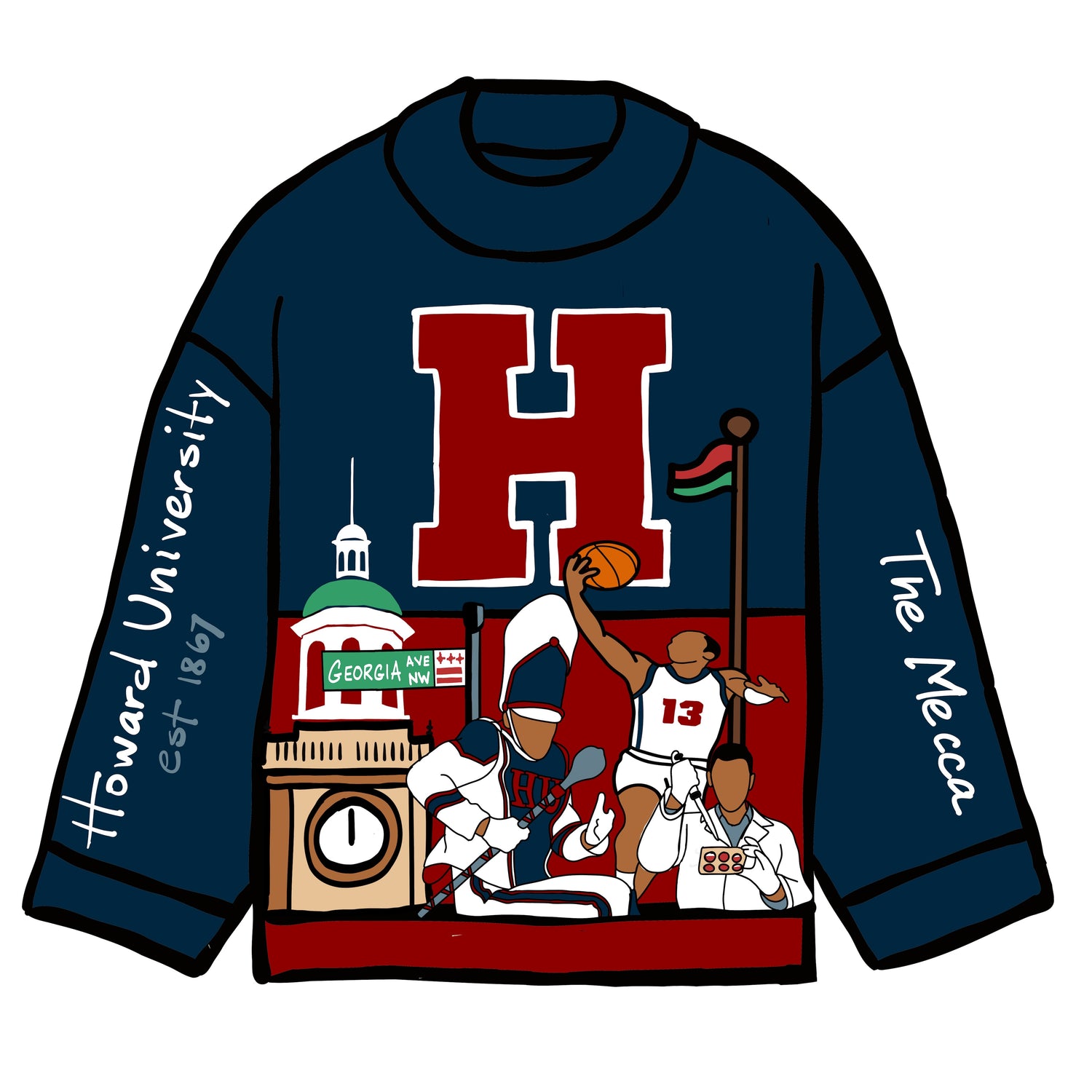 Sweatshirt Shop Red Howard University Sweatshirt Howard Homecoming